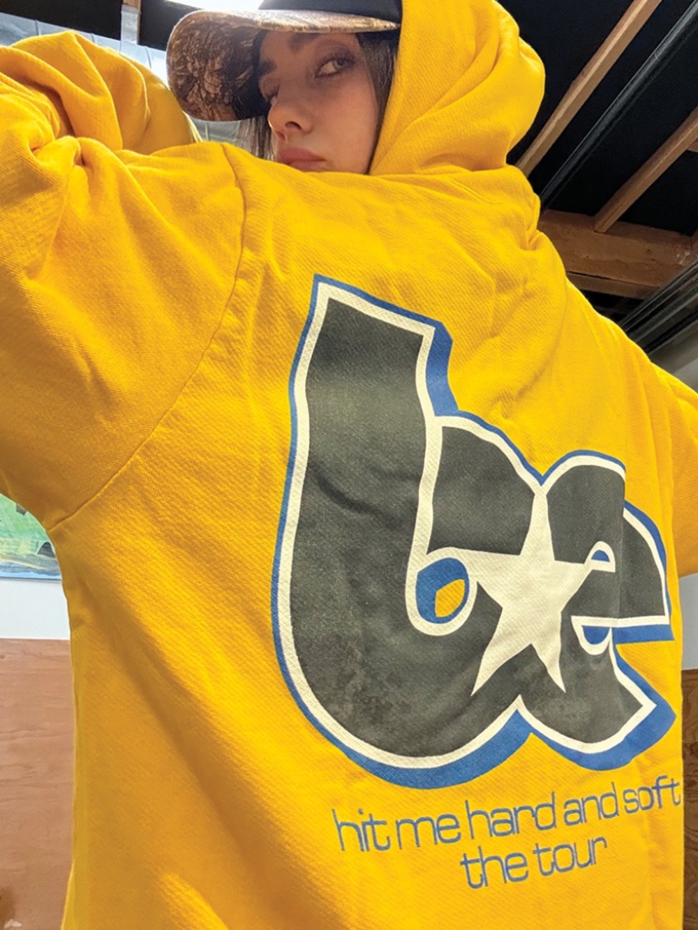 Billie Eilish Yellow Zip Hoodie